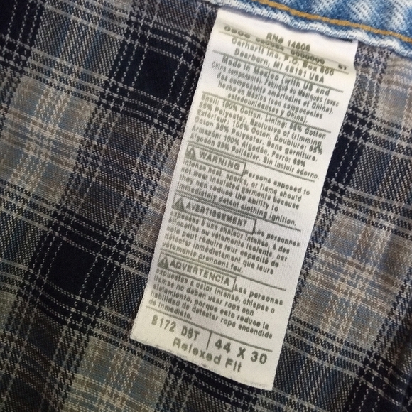 Vintage CARHARTT flannel lined jeans denim pants men's regular size 44 x 30 - b5 - Picture 5 of 8